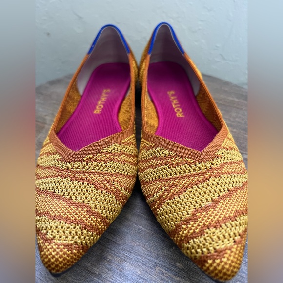 Rothy’s The Point Flat in Golden Zebra Rare Retired Design Women’s size 8.5 - Picture 5 of 12